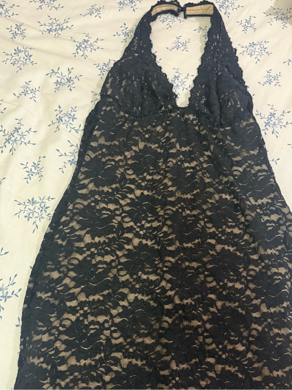 White Fox Boutique Black Lace Halter Chemise